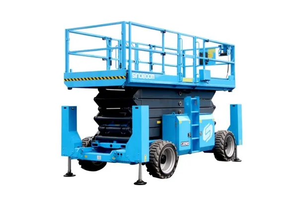 Diesel Rough Terrain Scissor Lifts Folded front