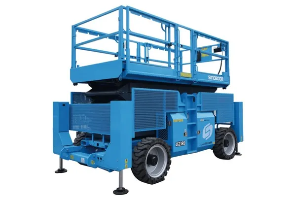 Diesel Rough Terrain Scissor Lifts Folded Rear