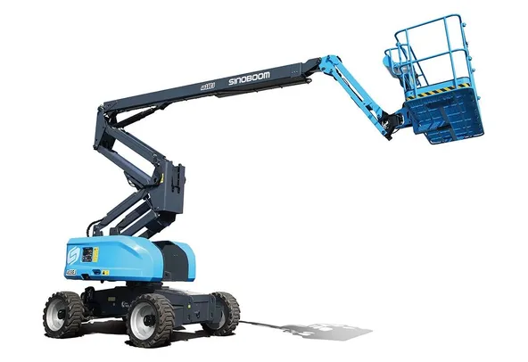 sinoboom ab18ej electric articulated boom lift front right view