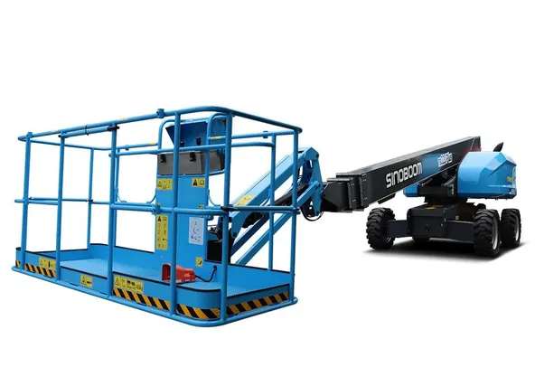 sinoboom tb22j plus telescopic boom lift front left view