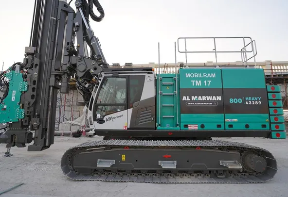 SR35 F with ABI Mobilram Piling Rig Left Side View