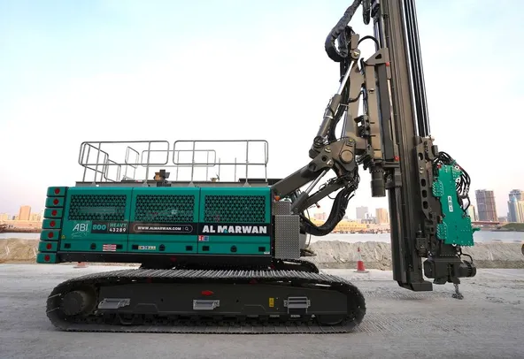 SR35 F with ABI Mobilram Piling Rig Right Side View