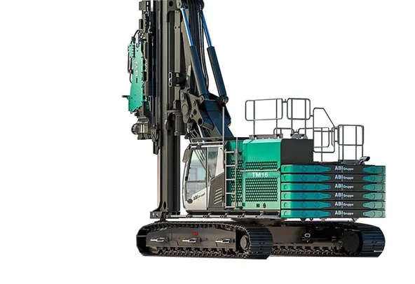 Sennebogen SR35 with ABI Mobilram TM16 Piling Rig Rear Left Image