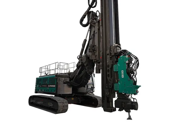 Sennebogen SR35 with ABI Mobilram TM16 Piling Rig Front Right Image