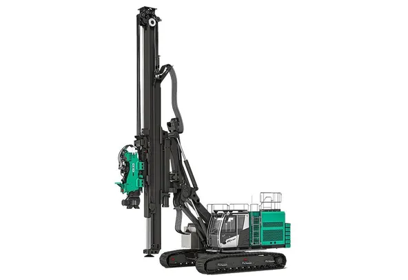 Sennebogen SR35 with ABI Mobilram TM16 Piling Rig Front Left Image