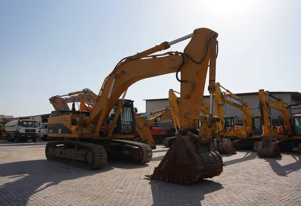 Used 2012 Caterpillar 349D Track Excavator-Front Right View