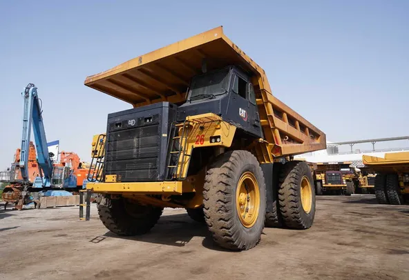 Used 2021 Cat 777E Rigid Dump Truck-Front left view