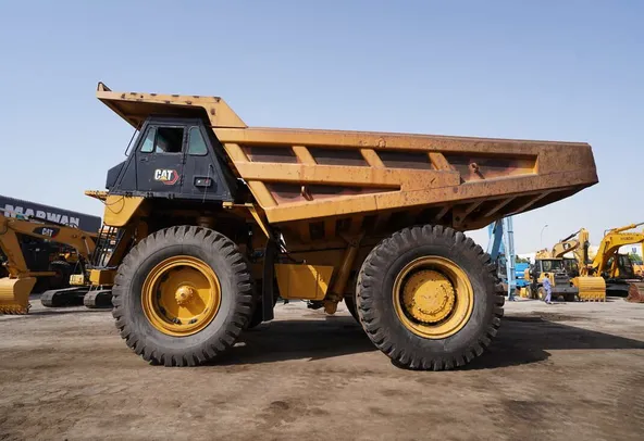Used 2021 Cat 777E Rigid Dump Truck-Left side view