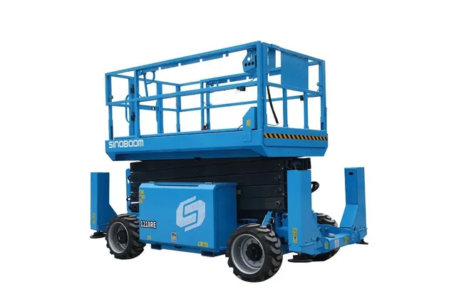 1218RE Electric Scissor Lift White Side image