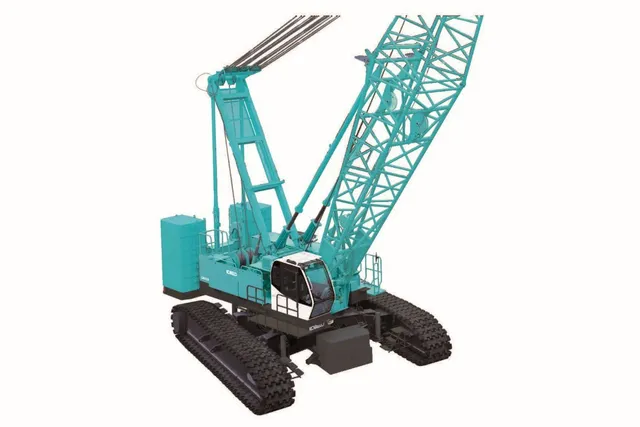 Kobelco CKE1800 crawler crane white background front-right-view