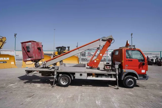 2003 Multitel 160 ALU DS Boom Lift on Nissan Cabstar Truck Right View - LF-0058