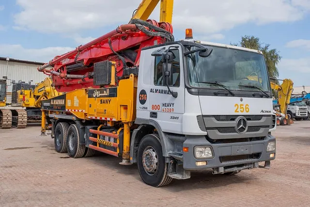 2011 Sany Concrete Pump with Actros 33 Truck Mercedes Front Right View