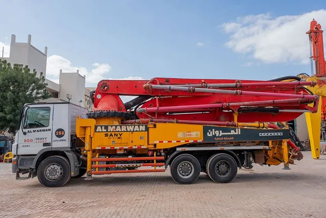 2011 Sany Concrete Pump with Actros 33 Truck Mercedes Left Side View