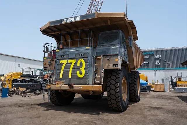 2019 Caterpillar 777E Rigid Dump Truck Front Left View