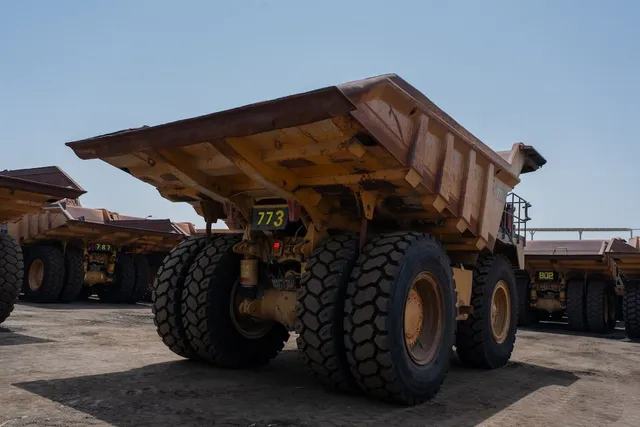 2019 Caterpillar 777E Rigid Dump Truck Rear Right View