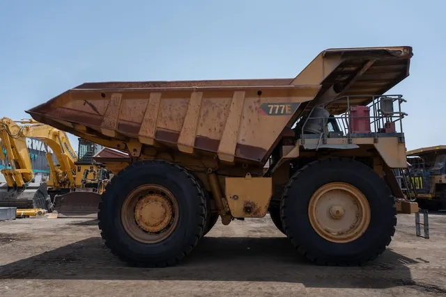 2019 Caterpillar 777E Rigid Dump Truck Right Side View