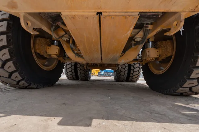2019 Caterpillar 777E Rigid Dump Truck Under Carriage View