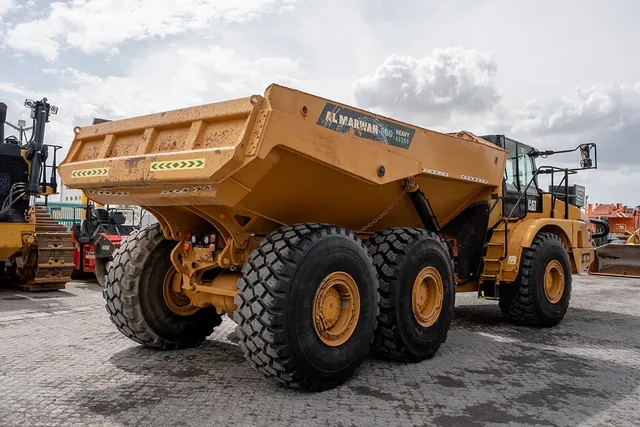 2020 Caterpillar 745 Articulated Dump Truck Rear Right View