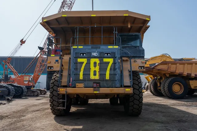 2021 Caterpillar 777E Rigid Dump Truck Front View
