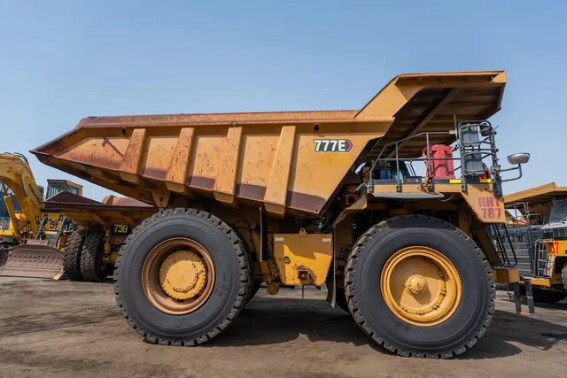 2021 Caterpillar 777E Rigid Dump Truck Right Side View