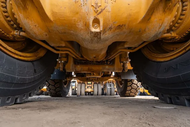 2021 Caterpillar 777E Rigid Dump Truck Under Carriage View