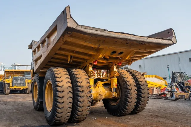 2022 Caterpillar 777 Rigid Dump Truck Rear Left View