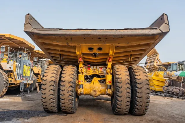 2022 Caterpillar 777 Rigid Dump Truck Rear View