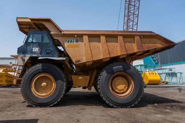 2022 Caterpillar 777E Rigid Dump Truck Left Side View