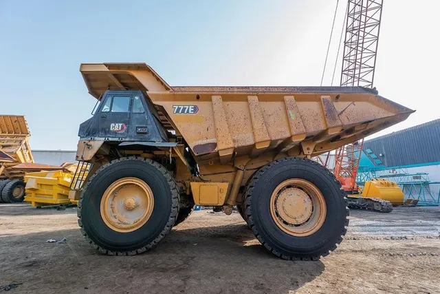 2022 Caterpillar 777E Rigid Dump Truck Left Side View