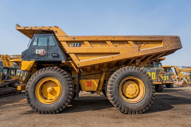 2022 Caterpillar 777E Rigid Dump Truck Left Side View