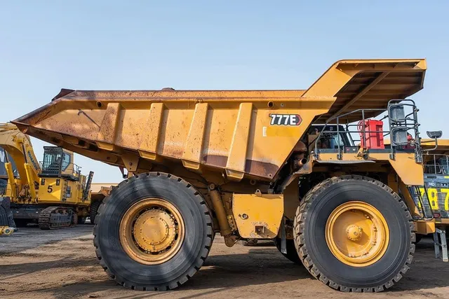 2022 Caterpillar 777E Rigid Dump Truck Right Side View