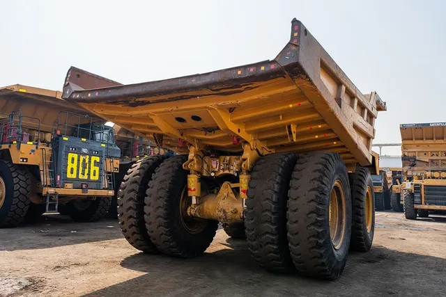2022 Caterpillar 777E Rigid Dump Truck Rear Right View