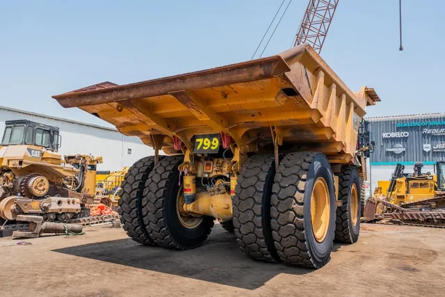 2022 Caterpillar 777E Rigid Dump Truck Rear Right VIew
