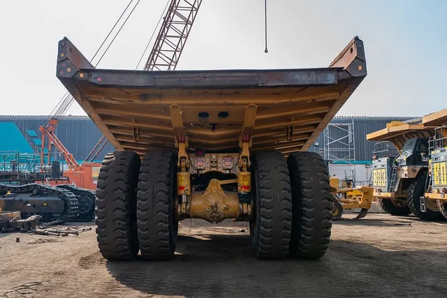 2022 Caterpillar 777E Rigid Dump Truck Rear View