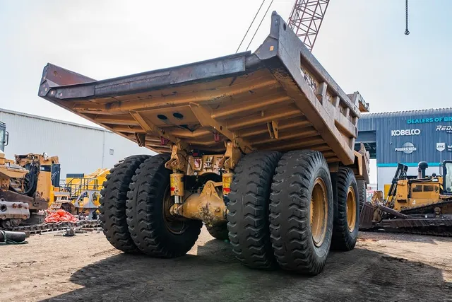 2022 Caterpillar 777E Rigid Dump Truck Rear Right View