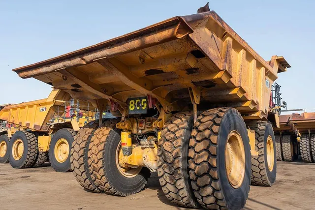 2022 Caterpillar 777E Rigid Dump Truck Rear View