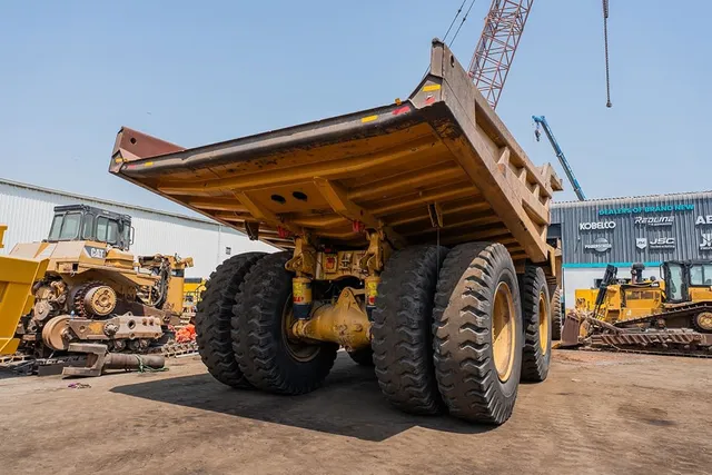 2022 Caterpillar 777E Rigid Dump Truck Right Rear View