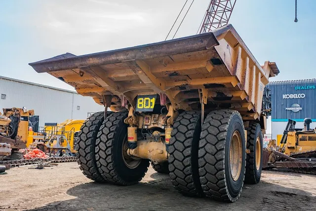 2022 Caterpillar 777E Rigid Dump Truck Right Rear View