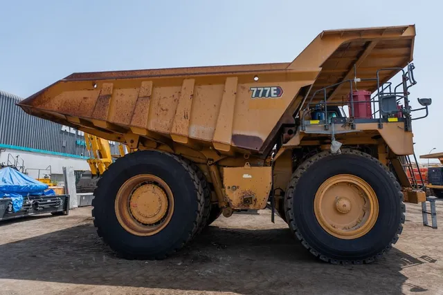 2022 Caterpillar 777E Rigid Dump Truck Right Side View