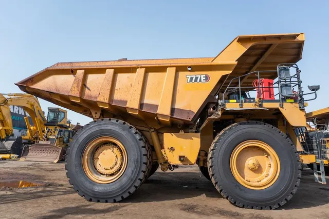 2022 Caterpillar 777E Rigid Dump Truck Right Side View