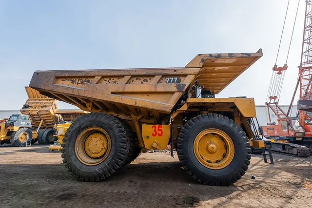 2022 Caterpillar 777E Rigid Dump Truck Right Side View
