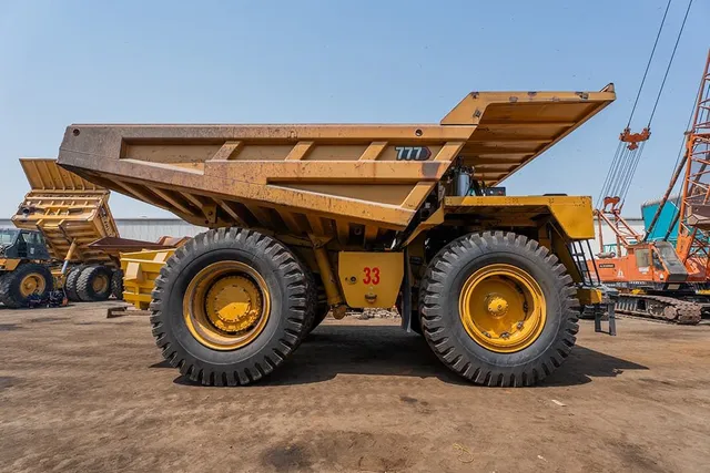 2022 Caterpillar 777E Rigid Dump Truck Right Side View