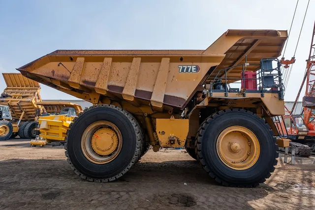2022 Caterpillar 777E Rigid Dump Truck Right Side View