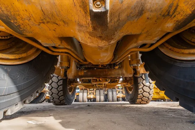 2022 Caterpillar 777E Rigid Dump Truck Under Carriage View