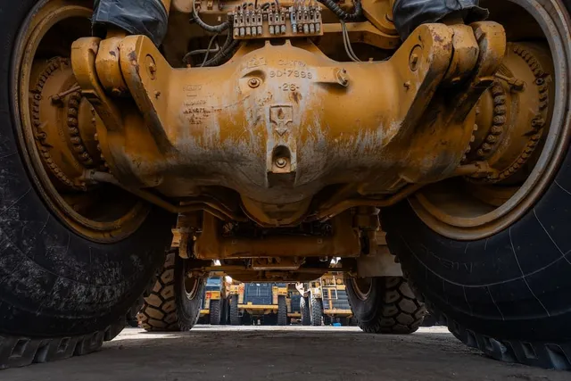 2022 Caterpillar 777E Rigid Dump Truck Under Carriage View