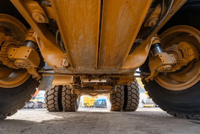 2022 Caterpillar 777E Rigid Dump Truck Under Carriage View