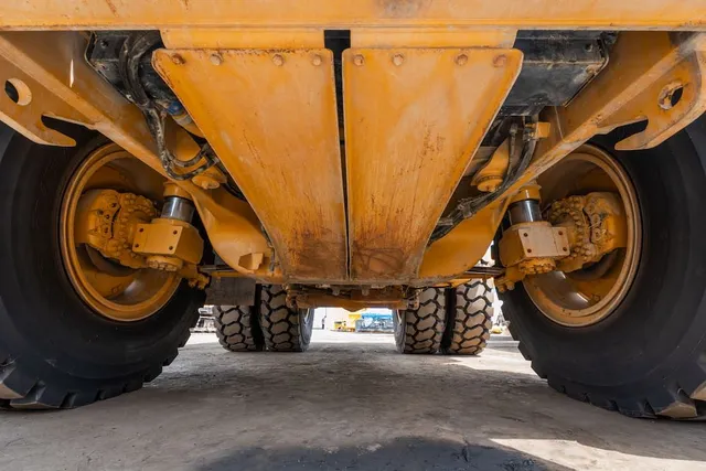 2022 Caterpillar 777E Rigid Dump Truck Under Carriage View