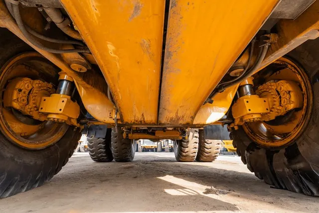2022 Caterpillar 777E Rigid Dump Truck Under Carriage View
