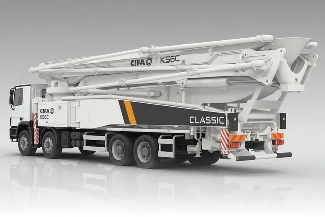 Cifa K56C Concrete Pump Truck Rear Left View