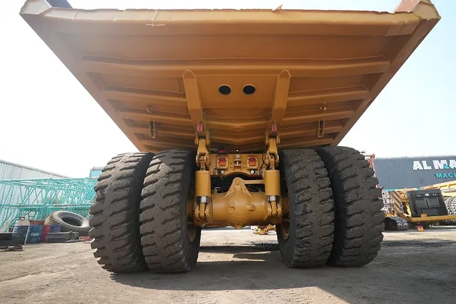 Cat 777E off-highway truck undercarriage view
